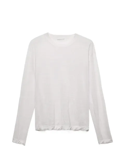 Prada long-sleeved linen and silk sweater White UMF346SOOO193R