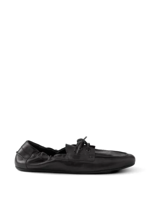 Prada shuffle antiqued leather laced shoes Black 2EG504FG0127V6