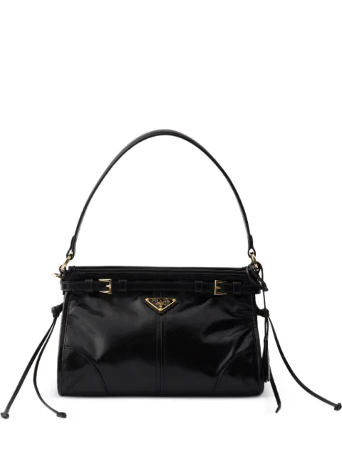 Prada Bonnie buckled leather shoulder bag Black 1BC297VOOM2CYR