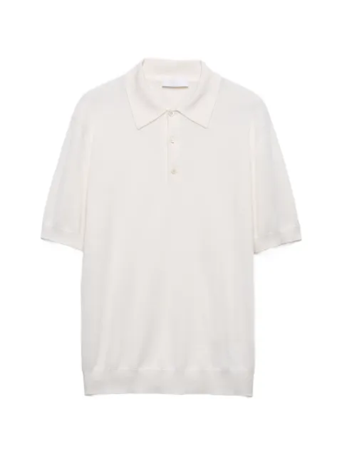 Prada cashmere and silk polo shirt Neutrals UMF027SOOO0B8