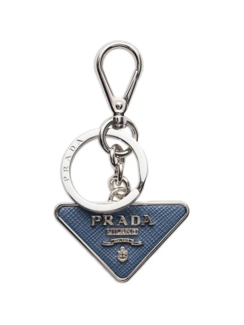 Prada Saffiano leather and metal keychain Blue 2PP080053