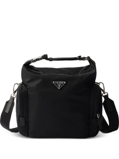 Prada Re-Nylon and Saffiano leather shoulder bag Black 2VH212VOOO2DMG