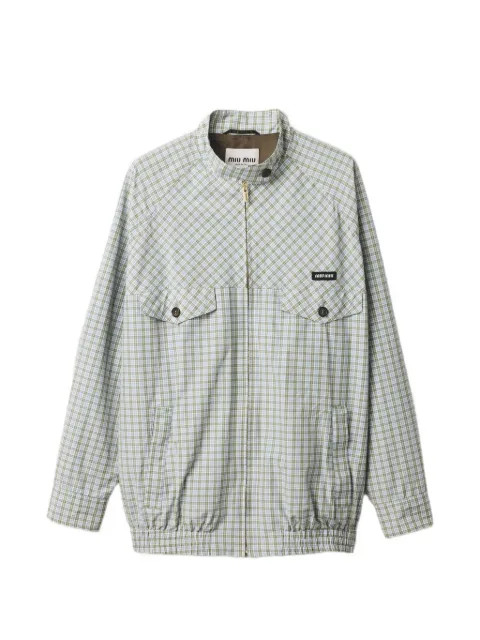 Miu Miu checked technical-fabric blouson jacket White ML1518SOOO196E
