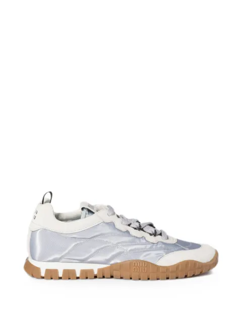 Miu Miu Tyre technical-fabric and suede sneakers Grey 5E417EFD0053ZOF
