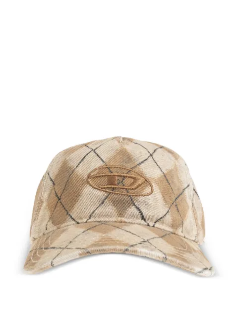 Diesel C-Roumb argyle-check baseball cap Neutrals A241850PFAA
