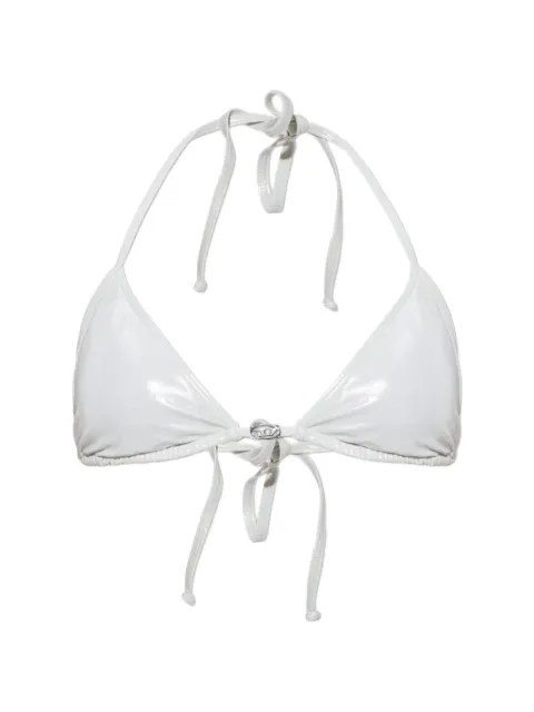 Diesel logo-plaque triangle bikini top White A219690DLCW