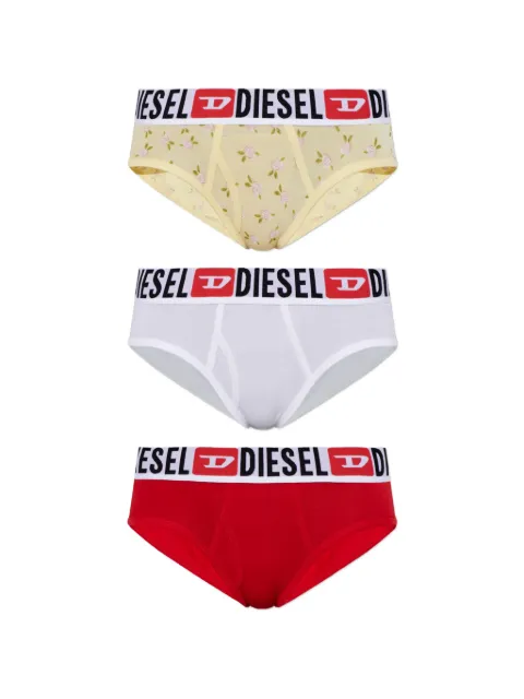Diesel logo-waistband floral-print briefs Yellow A175190PLDE