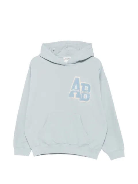 ANINE BING logo-patch hoodie Blue A0812313