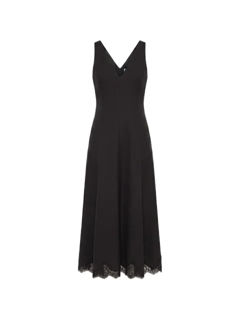 Valentino Garavani lace-trim V-neck dress Black 9B3VAL051CF