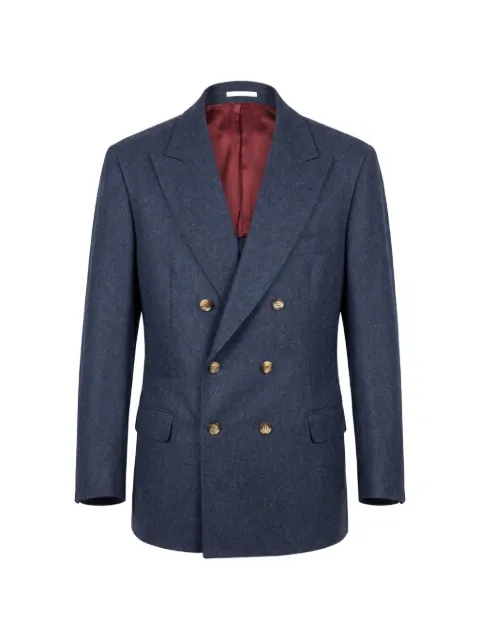 Brunello Cucinelli double-breasted peak-lapel blazer Blue M038P7BPDC532