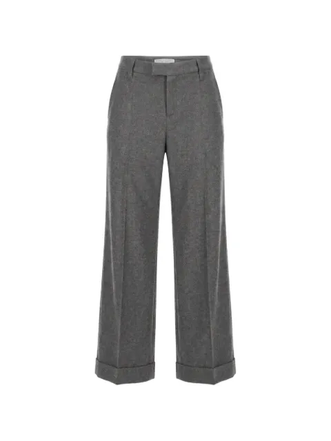 Brunello Cucinelli pressed-crease turn-up trousers Grey MB162P8492
