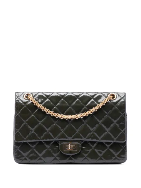 CHANEL Pre-Owned 2013-2014 Quilted Patent Reissue 2.55 Double Flap 226 crossbody bag Green P973C2K8Y7VP17TT
