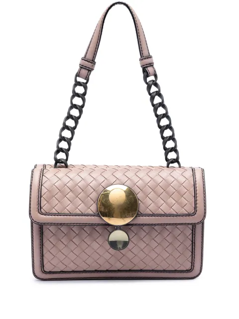 Bottega Veneta Pre-Owned 2012-2026 Nappa Intrecciato Mirror Lens Double Sided Flap shoulder bag Brown LN5MZLO9SW2K38CQ