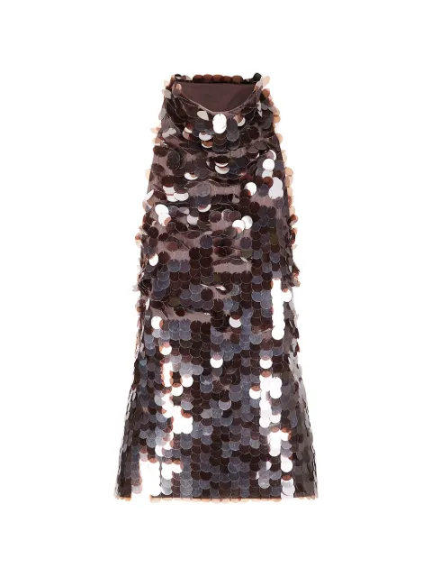 P.A.R.O.S.H. sequin-embellished open-back top Brown GOOD311681