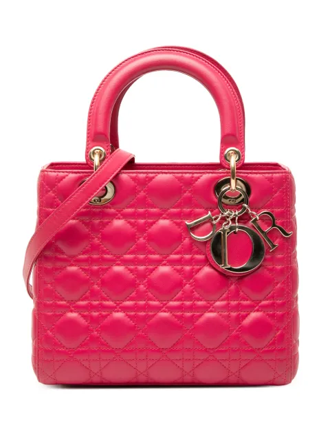 Christian Dior Pre-Owned 2012 Medium Lambskin Cannage Lady Dior satchel Pink ULQBD6JJRV5H1S3S