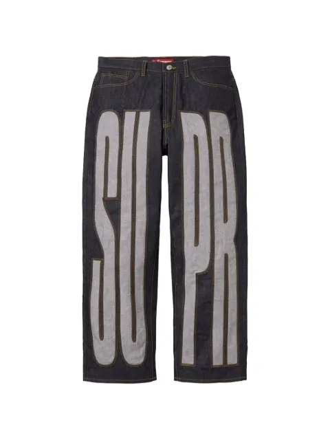 Supreme Inset Spellout baggy jeans Blue SU27678