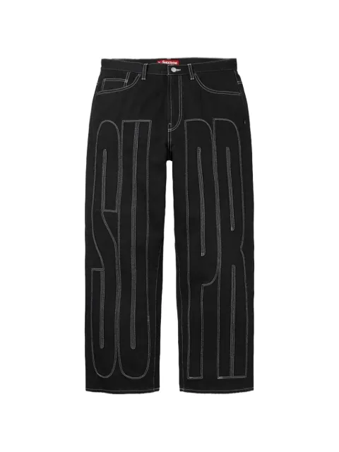 Supreme Inset Spellout baggy jeans Black SU27676