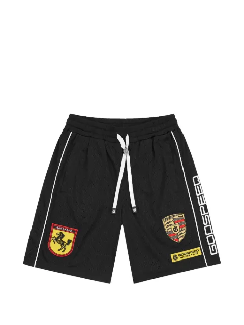 GODSPEED logo-patch mesh shorts Black GS334