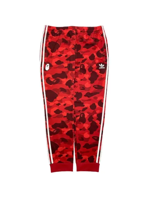 A BATHING APE® x Adidas logo-print track pants Red BAATPRR