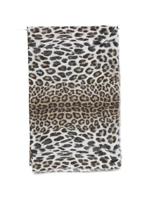 Faliero Sarti Maculata leopard-print frayed scarf Neutrals 2076MACULATA