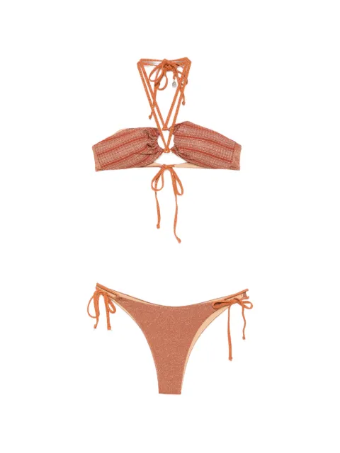 COTAZUR glitter-effect halterneck bikini Orange BKC61010