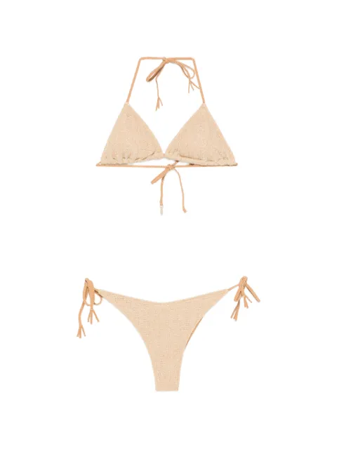 COTAZUR metallic-effect triangle bikini Gold BKC61151
