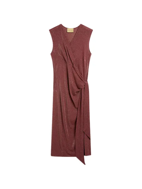 MOMONÌ midi Roca draped lurex dress Red 266MMODR02426656MO