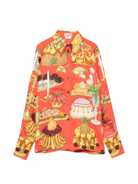 Hermès Pre-Owned 1990s graphic-print shirt Red HE950BRC
