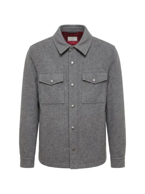Brunello Cucinelli cashmere shirt jacket Grey MT4016549CUF82