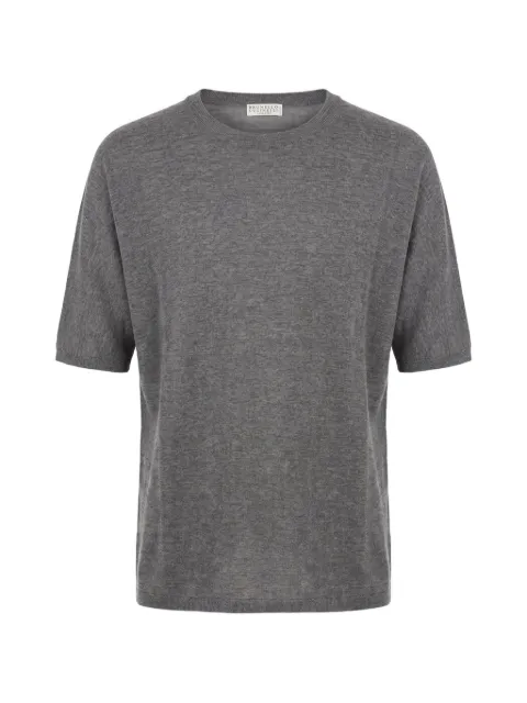 Brunello Cucinelli crew-neck cashmere T-shirt Grey M13835700C079