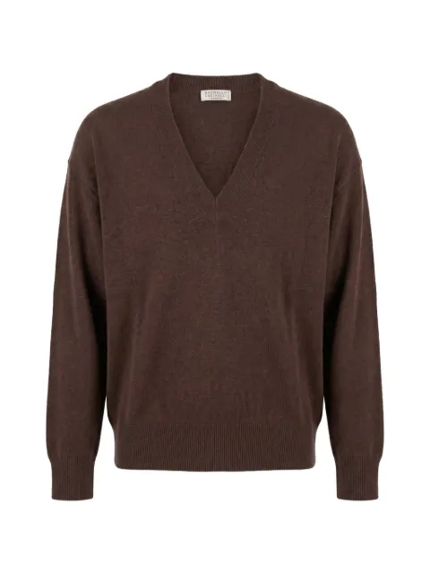 Brunello Cucinelli V-neck cashmere sweater Brown M12244412C4211