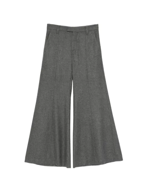 Brunello Cucinelli pressed-crease wide-leg wool trousers Grey MB162P9358C032