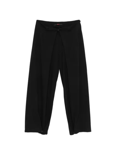 Ma+ wrap-front wide-leg trousers Black P521JM11