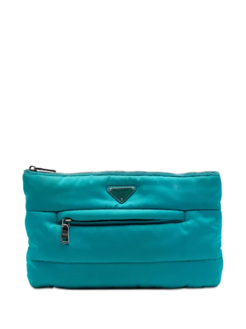 Prada Pre-Owned 2013-2026 Tessuto Bomber clutch bag Blue GKOO38YO8OJ2RN1Z