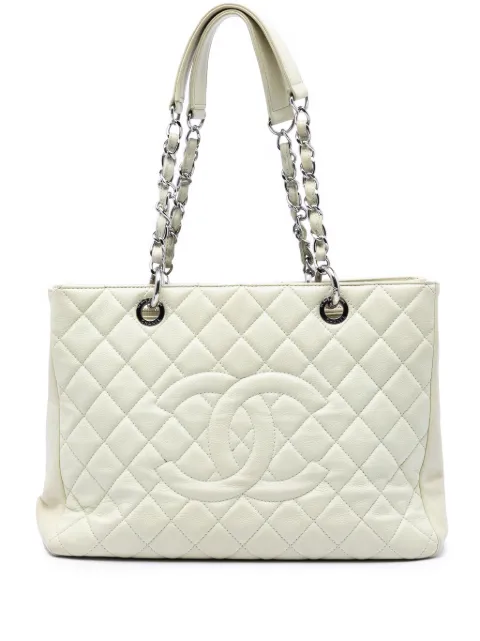 CHANEL Pre-Owned 2010-2011 Caviar Grand Shopping tote bag White AA9UR48K9LUPPLVK