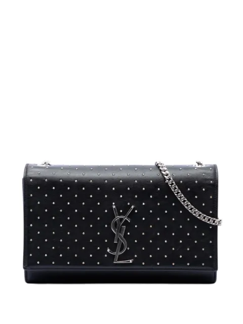 Saint Laurent Pre-Owned 2014 Medium Studded Calfskin Monogram Kate crossbody bag Black 4G1FQ6TZ3A2QXJLJ