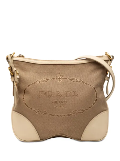Prada Pre-Owned 2000-2020 Canvas Canapa Logo crossbody bag Brown ESIUAJZMFND6BMVL
