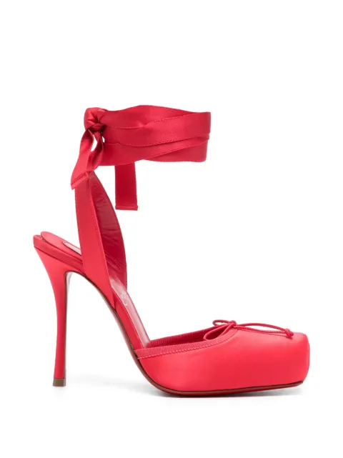 Christian Louboutin bow-detail wrap-around pumps Pink 12504989149