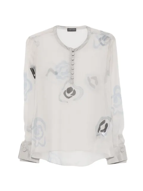 Emporio Armani printed silk blouse Grey EW004475TE20220P8012