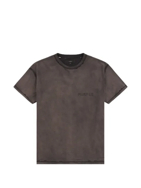 Purple Brand Stencil distressed-effect T-shirt Black P101TJBT826