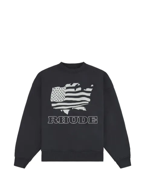 RHUDE Banner graphic-print sweatshirt Black RHSS26ST0101