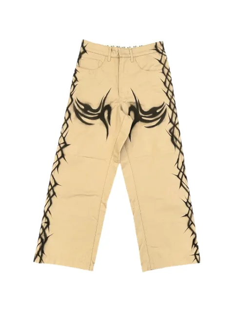 HELLSTAR graphic-print trousers Neutrals HSR297