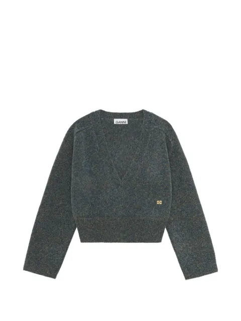GANNI V-neck sweater Blue K2622