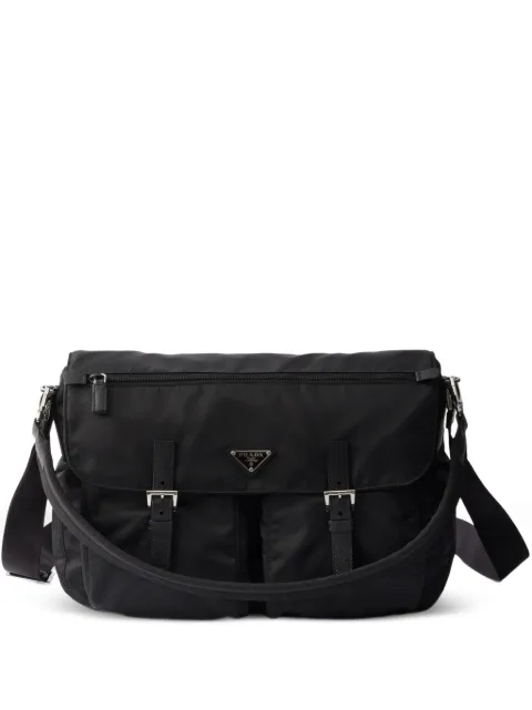 Prada Re-Nylon leather-trim shoulder bag Black 2VD072VDMO2C26