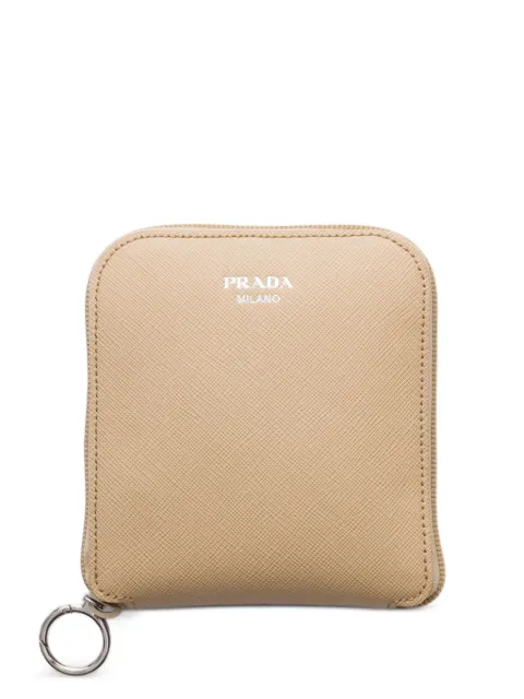 Prada Saffiano leather pendant with Re-Nylon tote bag Neutrals 1TT330K0Q