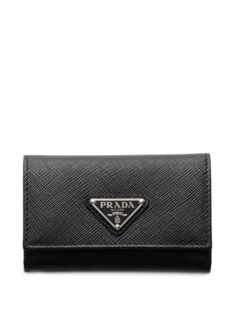 Prada Saffiano leather key case Black 1PG004QHH