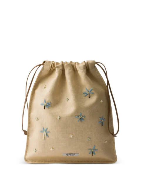 Prada Wish embroidered canvas pouch Neutrals 1NK63S2ZPB