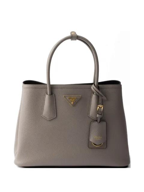 Prada double medium Saffiano leather bag Grey 1BG887VDOG2A4A