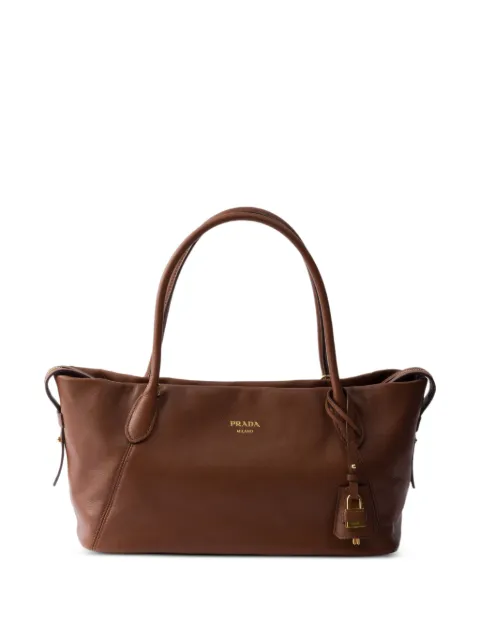 Prada large leather tote bag Brown 1BG661VOOO2HF2
