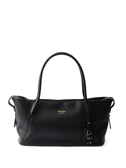 Prada large leather tote bag Black 1BG661VOOO2HF2
